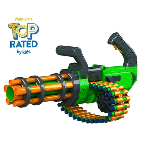 Adventure Force V-Twin Motorized Gatling Belt Foam Dart Blaster - Compatible with NERF Foam Darts