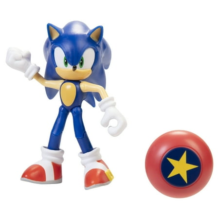 Sonic the Hedgehog 4'' Articulated Figure with Star Spring Accessory Toy