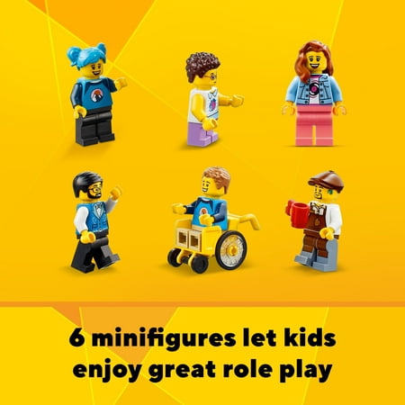 LEGO Creator 3 in 1 Main Street Building Toy Set, Features a Toy City, Art Deco Building, Market Street, Hotel, Café, Music Store and 6 Minifigures, Endless Play Possibilities for Kids, 31141