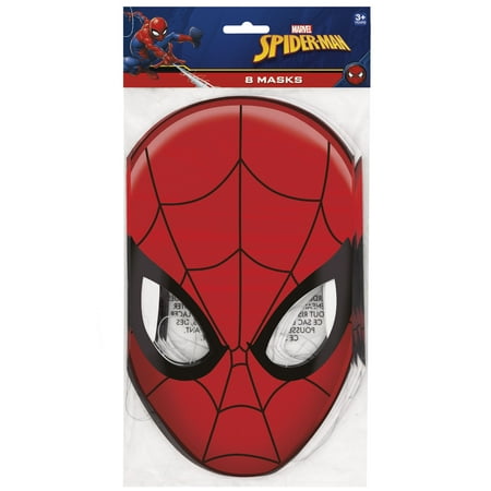 Spiderman Paper Party Masks, 8ct