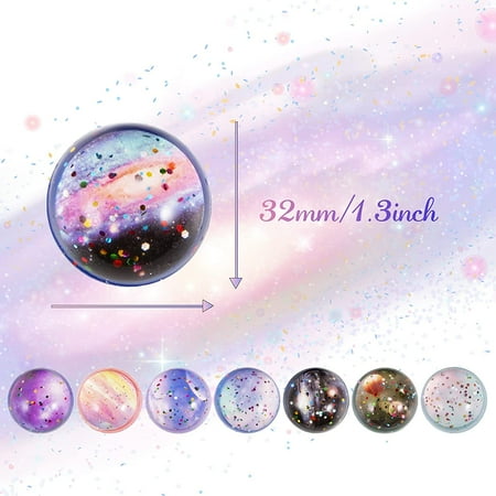 Pllieay 20PCS Bouncy Balls, 32mm Space Theme Bouncy Balls for Kids Party Favors, Gift Bag Filling for Boys and Girls