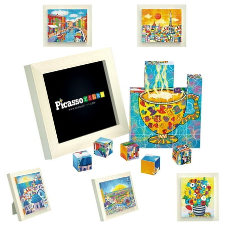 PicassoTiles 30 PC, 6-in-1 World Famous Paintings Magnetic Blocks, Magnetic Building Blocks for Kids, Magnet Toy for Kids 3+