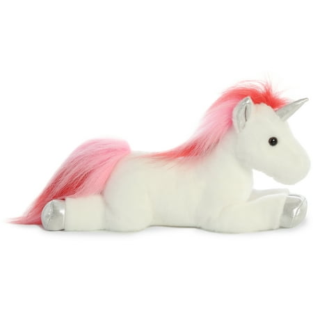 Aurora - Medium White Flopsie - 12" Velvet Swirls Unicorn - Adorable Stuffed Animal