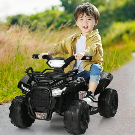 Infans 6V Kids ATV Quad Electric Ride On Car Toy Toddler w/LED Light&MP3 Black