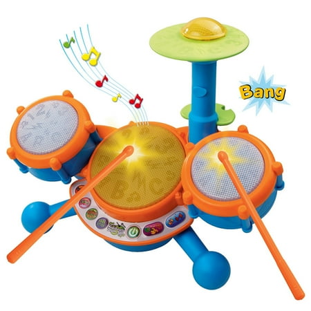 VTech KidiBeats Drum Set Toy Musical Instruments with Accessories Included, Baby and Toddler Toys