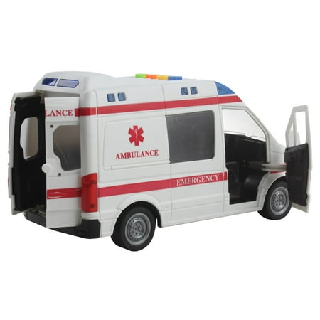 Vokodo Ambulance Rescue Truck Friction Powered With Lights And Sounds Push And Go Car Kids Medical Transport Emergency Vehicle Durable Toy Pretend Play Van Great Gift For Children Boys Girls Toddlers