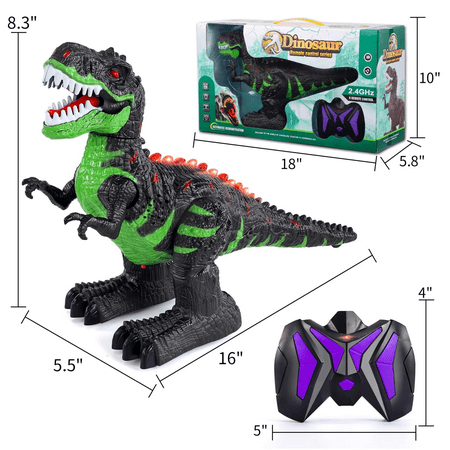 UUGEE Remote Control Dinosaur Toys for Boys Girls, 2.4G RC Dinosaur Robot T-rex with Light Sound, Kids Boy Toys ages 3 4 5 6 7 8+ Year Old Black