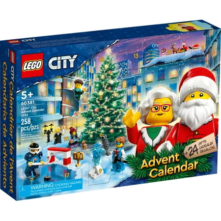 LEGO City 2023 Advent Calendar 60381 Christmas Holiday Countdown Playset, Gift Idea to Countdown to Adventure with Daily Collectible Surprises