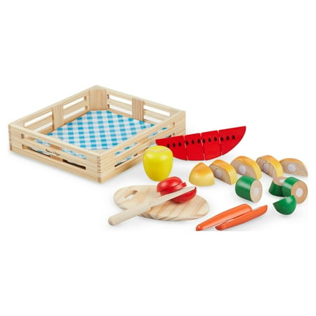 Melissa & Doug Cut & Slice Wooden Play Food, 22 Pieces, Toddler Toys