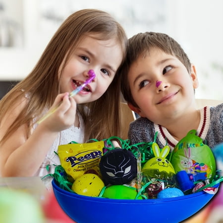 Happy Easter Basket Pre-Filled Surprise Jumbo Egg w/ Black Panther Superhero Plush Toy Kids Boys Balloon Eggs Peeps Candies & Reusable Plastic Egg-Shaped Container Spring Party Favors (Contents Vary)