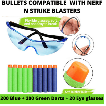 Wishery Nerf Party Supplies Favors Compatible with Nerf Guns 8 Kids Birthday Party Accessories Pack Darts Face Masks Tactical Safety Glasses