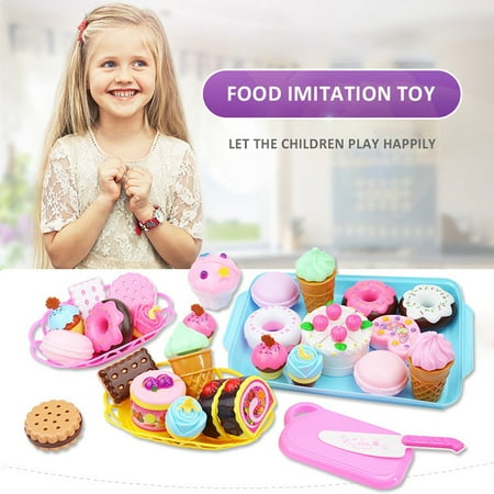 Sweet Treats Ice Cream and Donut Food Toys - Sprinkles, Cones, Spoons, Cups - Pretend Play Food Decorating Kit for Kids 3 and Up