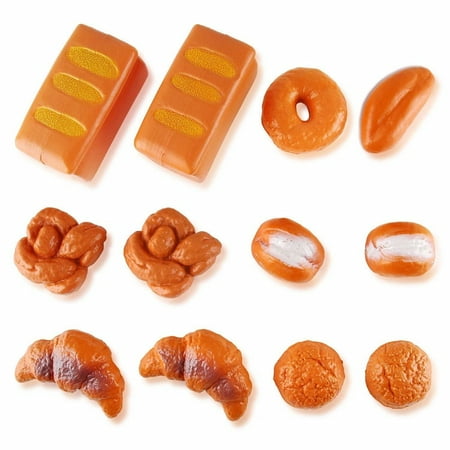 12 Piece Bread Set Pretend Life Sized Play Toy Food Playset for Kids