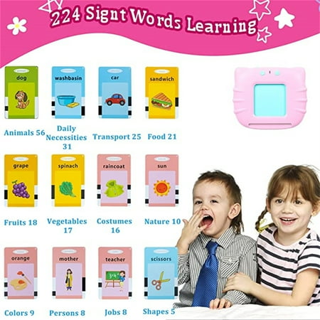 ZHANGHENG Talking Flash Cards Learning Toys for Toddlers 2-3 Year Old Girls, Preschool Learning Toys for 2 Year Olds , 2 Year Old Girl Educational Games, 224 Sight Words with Sound Effects