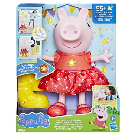 Peppa Pig Toys Peppa’s Muddy Puddles Party Doll, Musical Toys for Girls and Boys Ages 3+