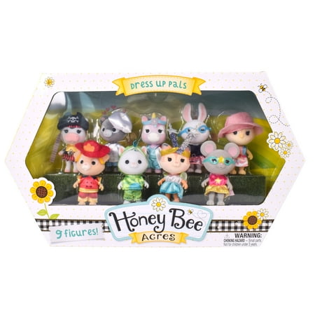 Honey Bee Acres Dress-up Pals, 9-2.25" Tall Mini Figures, Dollhouse Accessories, Children Ages 3+