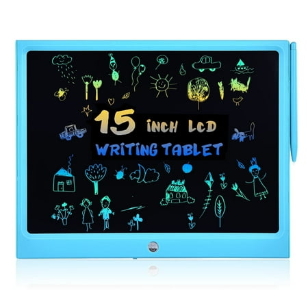 LCD Writing Tablet, Cimetech 15 inch Large Colorful Screen Writing Pad Drawing Pad, Doodle and Scribbler Board for Kids,Educational Learning Toys Back-to-school Gifts for 3-12 Year Old Girls Boys-Blue