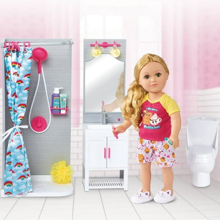 My Life As Complete Plastic Bathroom Play Set for 18” Dolls - White New