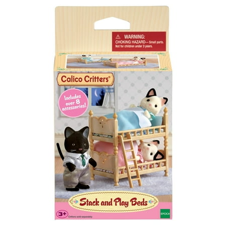 Calico Critters Stack and Play Beds, Dollhouse Furniture Set