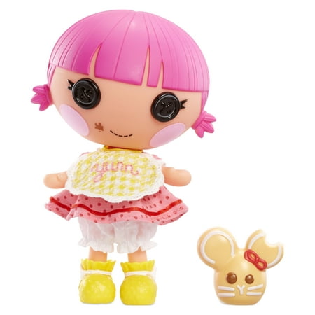 Lalaloopsy Littles Doll Sprinkle Spice Cookie with Pet Cookie Mouse Playset, 7" baker doll with Changeable Pink and Yellow Outfit, in Reusable Play House Package, Toys for Girls Ages 3 4 5+ to 103