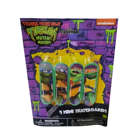 Teenage Mutant Ninja Turtles Plastic Skateboards 4 pk Favors TMNT