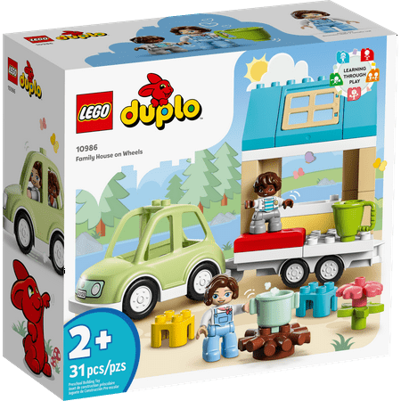 LEGO DUPLO Town Family House on Wheels Toy with Car 10986