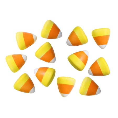 Bulk 24 Candy Corn Halloween Party Favor Stress Balls, Small Novelty Toy Prize Assortment Gifts (1 Dozen)