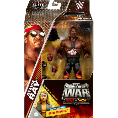 WWE Monday Night War Elite Collection Stevie Ray Action Figure with Accessories, Build-a-Figure Parts