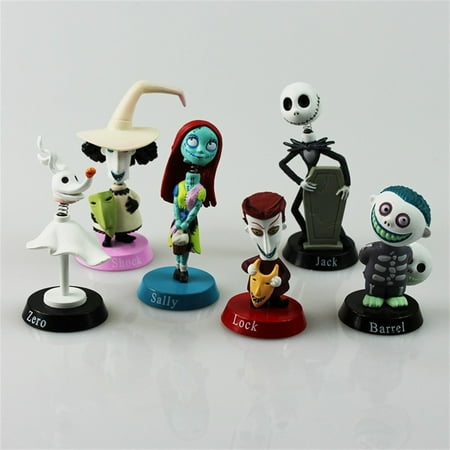 6Pcs The Nightmare Before Christmas Action Figures Toys For Kids, Cartoon Jack Model Dolls Cake Decoration, Birthday Halloween Christmas Gifts For Boys And Girls