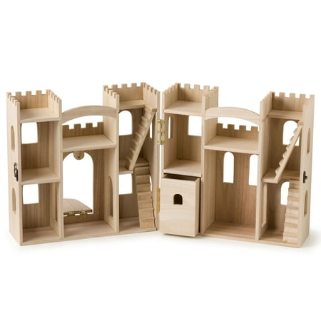 Wood Castle Dollhouse by Make Market - Unfinished Dollhouse for Kids, Bedroom, Playroom, Art & Crafts - 1 Pack