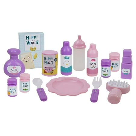 509: Mermaid 21 Piece Set: Doll Stroll n Play & Care Set - Includes Stroller, Car Seat, Highchair, Play Yard, 15 Piece Accessories, & Diaper Bag/Handbag, Kids Pretend Play Ages 3+