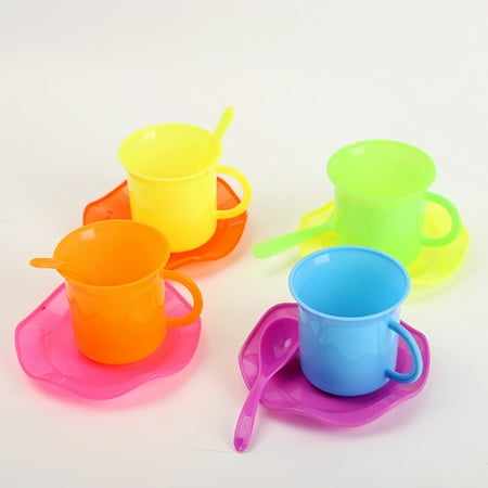 Walbest Toddler Toy Tea Set, Plastic Toy Tea Set, Kids Pretend Play Tea Party, Children's Educational Play House Toys 13Pcs/Set