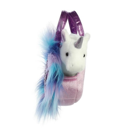 Aurora - Small Blue Fancy Pals - 5.5" Sparkle Heart Purple Unicorn - Fashionable Stuffed Animal