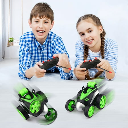 Allaugh RC Car Toy Remote Control Car - Rc Stunt Car for Boy 3-10 Years Old, 360° Flip and 90° Upright Walking Racing Car for Kids Xmas Gift, Green