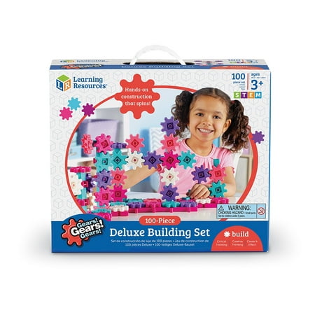 Learning Resources Gears! Gears! Gears! Deluxe Building Set, Puzzle, 100 Pieces, Pink