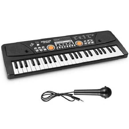 AIMEDYOU Kids Keyboard Piano 49 Keys Portable Electronic Musical Instrument Multi-Function Music Keyboard Piano for Kids Early Learning Educational Toy Birthday Xmas Day Gifts (Black)