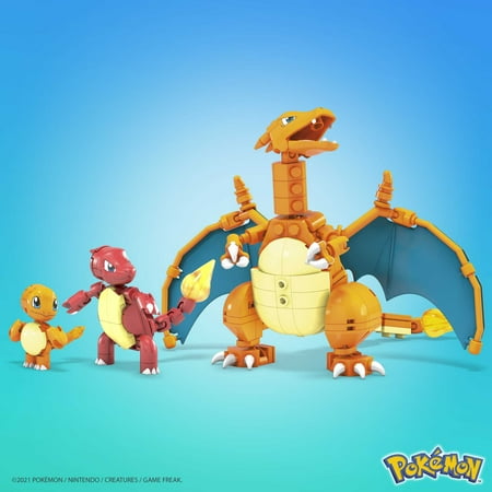 MEGA Pokémon Charmander Set with 3 Action Figures (300 Pieces) for Kids, Plastic