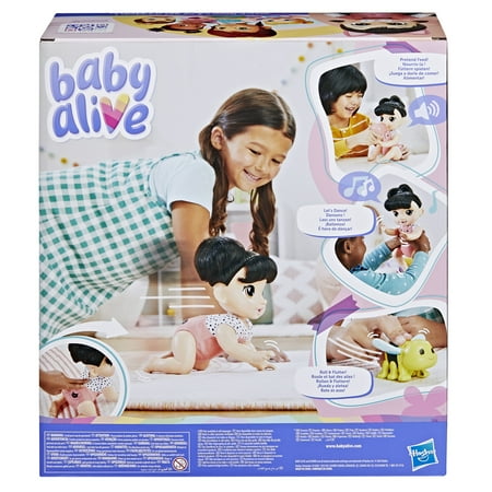 Baby Alive Crawl 'n Play Katie Kat, Black Hair, Interactive Baby Dolls, Toys for Preschoolers, Christmas Gifts for Girls & Boys, 3+