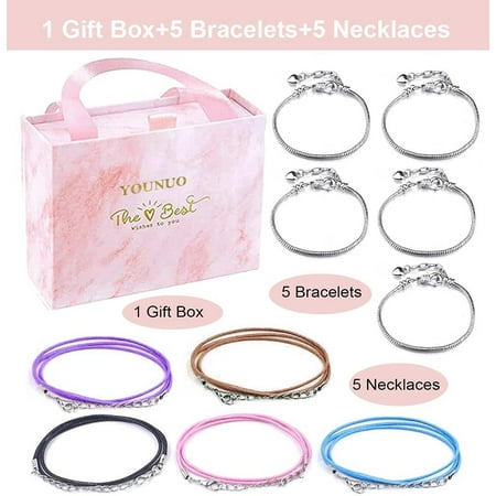 YouNuo Charm Bracelet Making Kit for Girls, Kids' Jewelry Making Kits Jewelry Making Charms Bracelet Making Set with Bracelet Beads, Jewelry Charms and DIY Crafts with Gift Box 93 Pieces