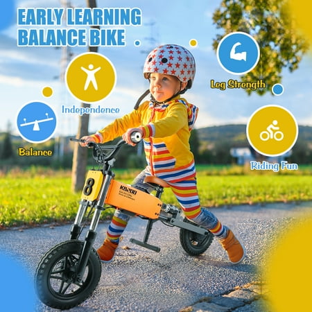 24V Electric Balance Bicycles for Kids 6-10, 200W Dirt Bicycles with Mobile App, Gps, Removable Battery 12" Tire, Ride on Toy Dirt Bike for Kids 6-10 Years Old Boys & Girls, Orange