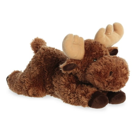 Aurora 12 in. Adorable Flopsie Moose Playful Ease Timeless Companions Stuffed Animal Toy, Brown