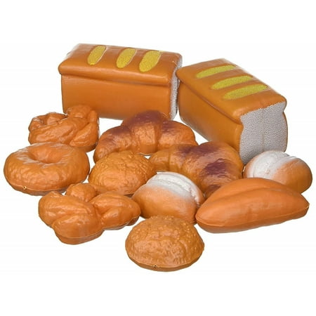 12 Piece Bread Set Pretend Life Sized Play Toy Food Playset for Kids