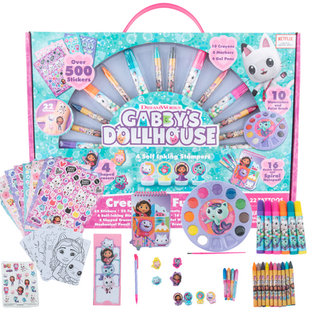 Gabbys Dollhouse Girls Art Set Painting Coloring Supply Stickers 711 Piece Set