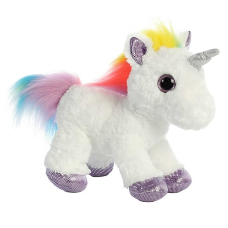 Aurora - Medium White Sparkle Tales - 12" Rainbow Unicorn - Enchanting Stuffed Animal