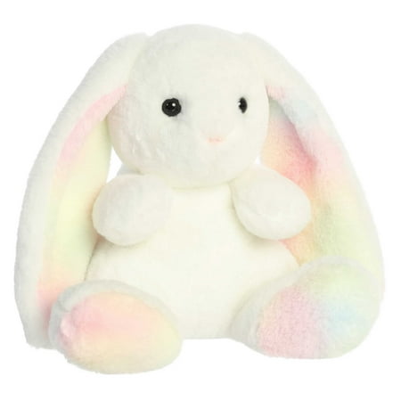 Aurora - Large Rainbow Spring - 14" Rainbow Bunny - Vibrant Stuffed Animal