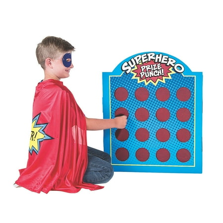 Superhero Prize Punch Game 16 Hole - Toys - 1 Piece