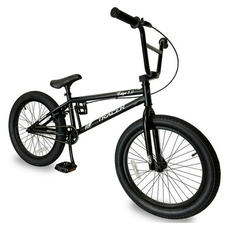 TRACER Edge 20 Inch Steel Framed Freestyle BMX Beginners Bike, Matte Black