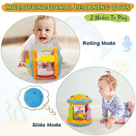 Baby Toys 6 to 12 Months, Educational Learning Toys Rotating Projector Drum with Melodies , Musical Light up Toys for Toddlers 1 2 3+ Year Old Boys Girls Baby Gifts