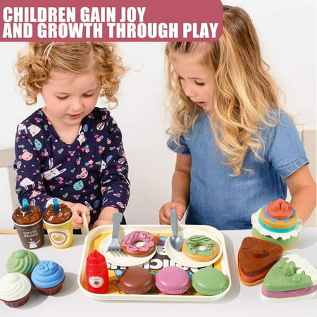 Pretend Play Food Sets Toys for Girls 3-6 Years Picnic Basket Kitchen Toys Accessories Toddlers Boys Girls Gift