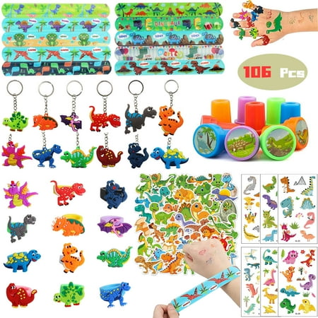 Sytle-Carry 106 Pcs Dinosaur Party Favors for Kids, Birthday Party Supplies, Goodie Bag Stuffers